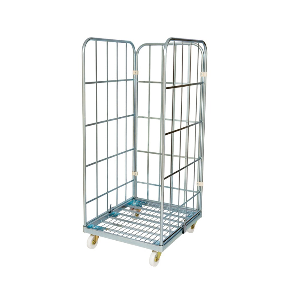 Rolcontainer Classic, 3-zijdig, verzinkt, stalen laadbord, hxbxd 1.650 x 710 x 800 mm Product afbeelding: Rolcontainer Classic, 3-zijdig, verzinkt, stalen laadbord, hxbxd 1.650 x 710 x 800 mm