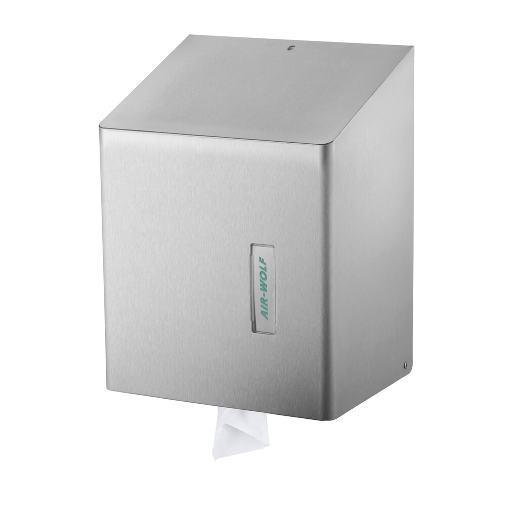 Rolhanddoekdispenser Air-Wolf geborsteld roestvrij staal Product afbeelding: Rolhanddoekdispenser Air-Wolf geborsteld roestvrij staal