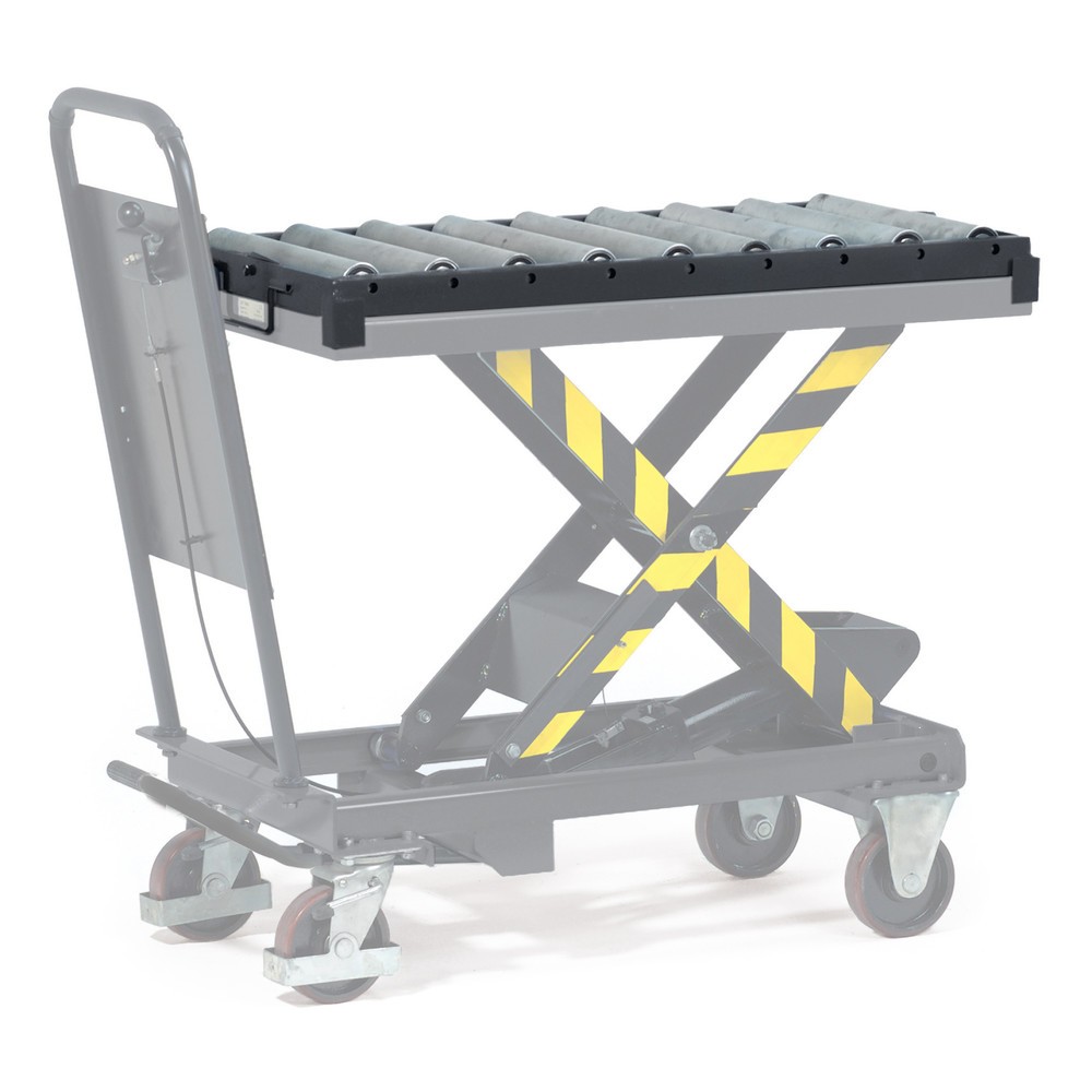 Product afbeelding: Rollenbaan voor verrijdbare schaarheftafels fetra® met doorschuifbeveiliging, star