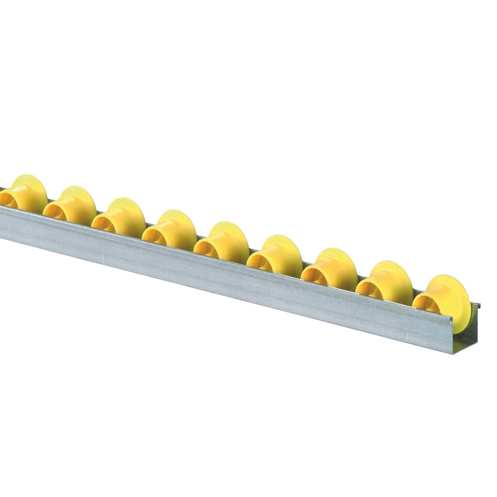 Rollenlijsten U-profiel, RU-spoorkrans, verdeling 100 mm, cap. per rol 5 kg Product afbeelding: Rollenlijsten U-profiel, RU-spoorkrans, verdeling 100 mm, cap. per rol 5 kg
