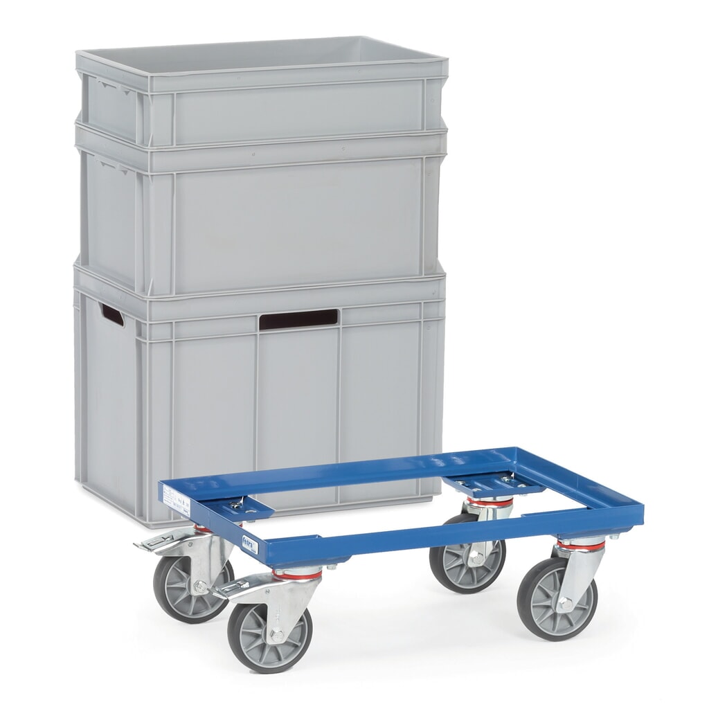 Onderstel fetra® voor eurobakken, van staal, draagvermogen 250 kg, laadvlak bxd 610 x 410 mm Product afbeelding: Onderstel fetra® voor eurobakken, van staal, draagvermogen 250 kg, laadvlak bxd 610 x 410 mm