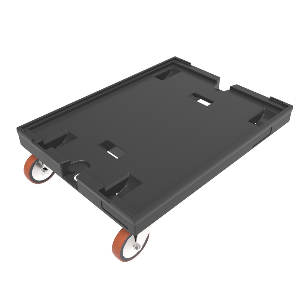 Rolwagen voor stapelbare bakken, maten 600 x 400/800 mm, cap. 450 kg Product afbeelding: Rolwagen voor stapelbare bakken, maten 600 x 400/800 mm, cap. 450 kg