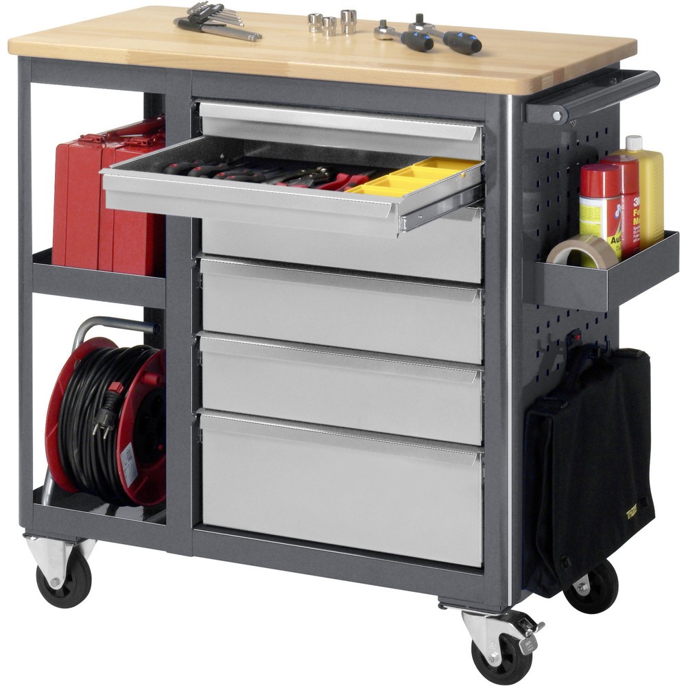 Productafbeelding nr. 4: Rolwerkbank RAU serie adlatus, hxbxd 950 x 960 x 450 mm, 6 lades 2 x 65, 3 x 125, 1 x 90 mm, beuken werkblad