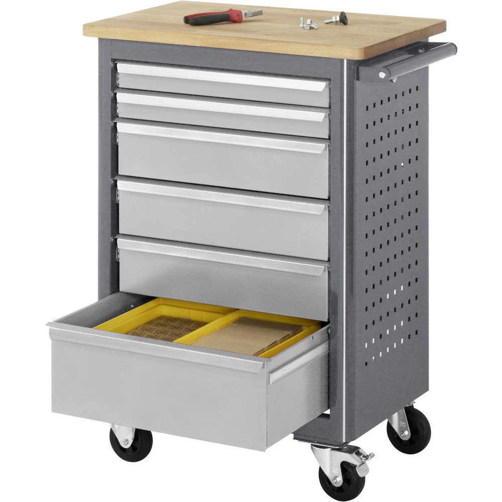 Productafbeelding nr. 2: Rolwerkbank RAU serie adlatus, hxbxd 950 x 675 x 450 mm, 6 lades 2 x 65, 3 x 125, 1 x 90 mm, beuken werkblad