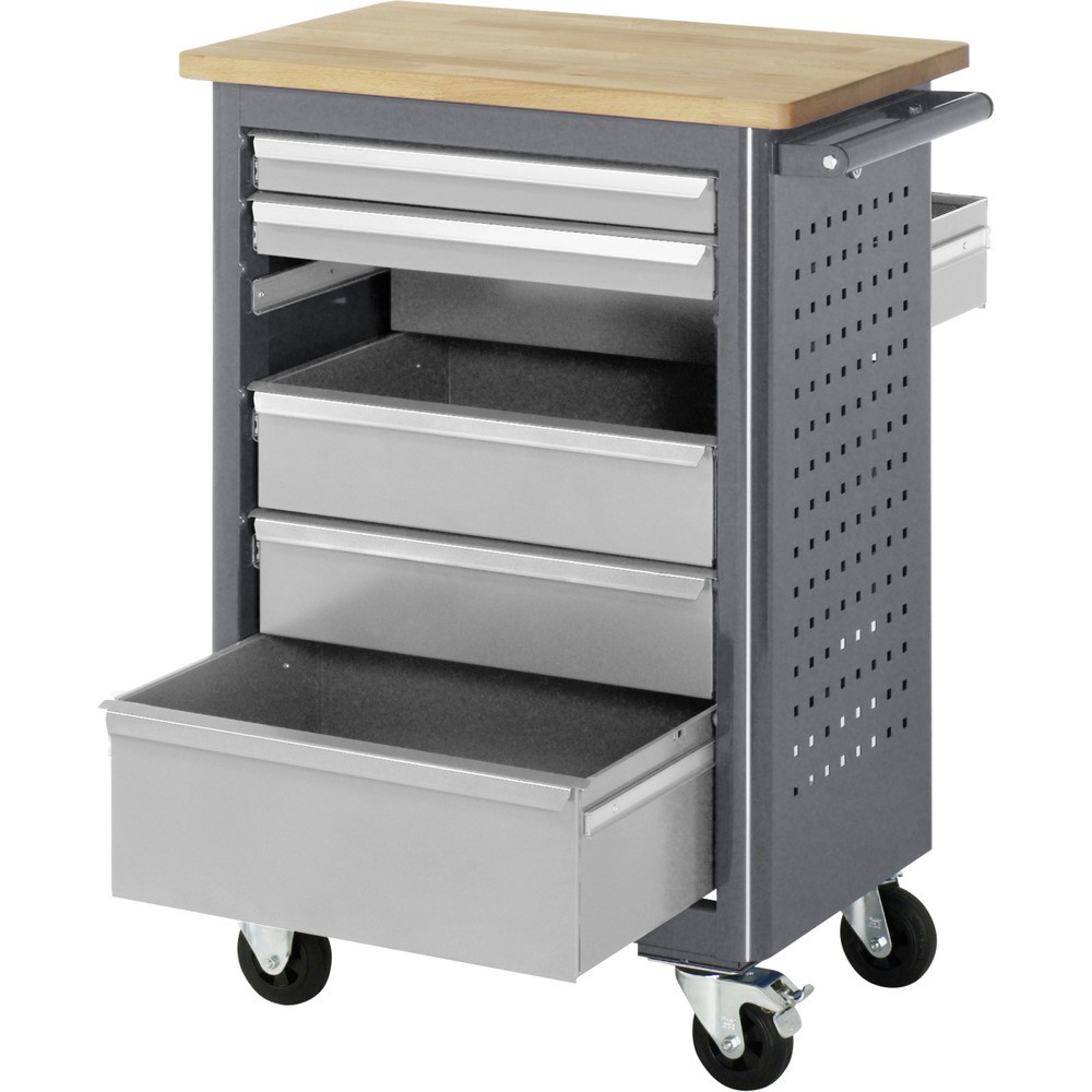 Productafbeelding nr. 3: Rolwerkbank RAU serie adlatus, hxbxd 950 x 675 x 450 mm, 6 lades 2 x 65, 3 x 125, 1 x 90 mm, beuken werkblad