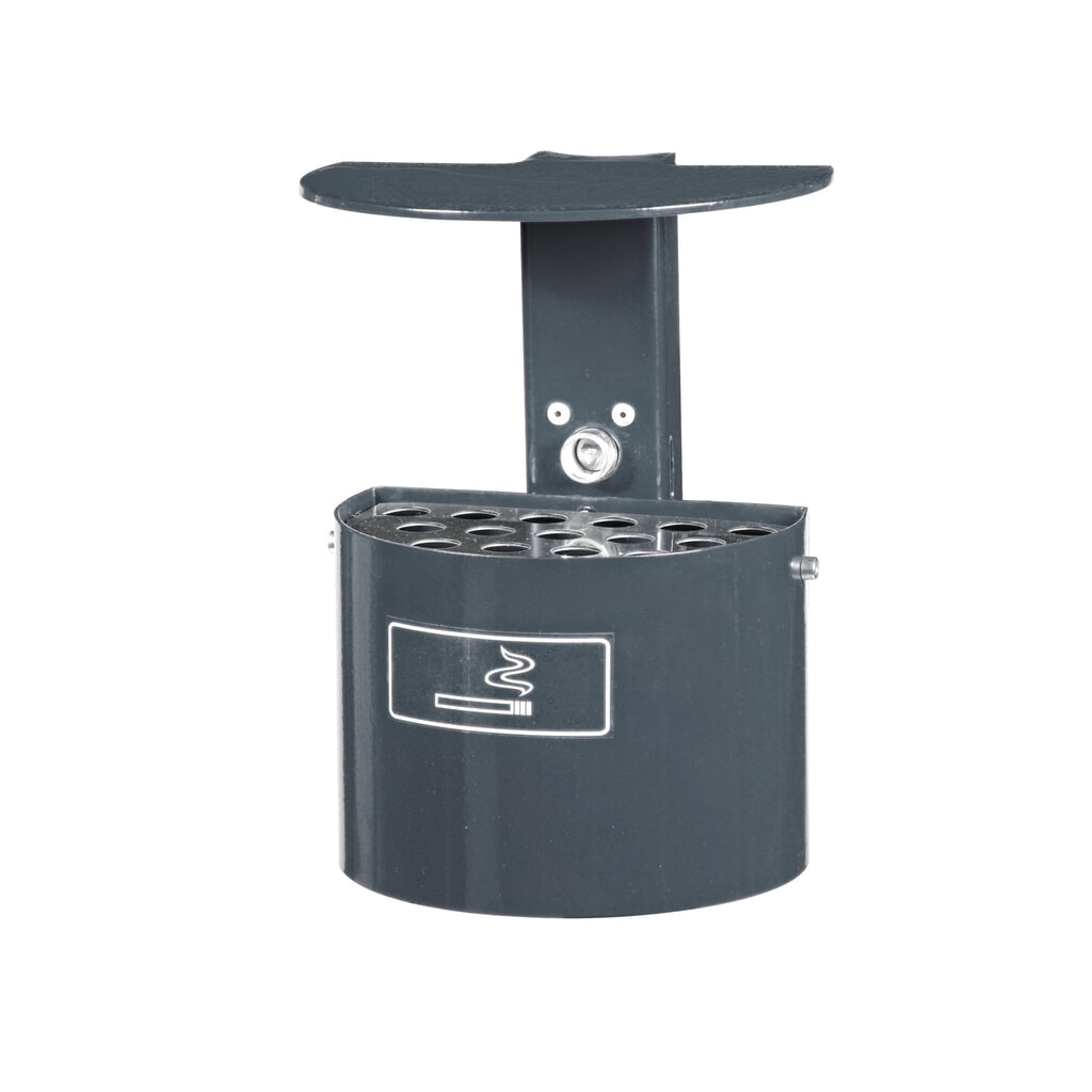RENNER Ronde asbak, met paaltje en afdekking, 2 liter, vuurverzinkt + poedergespoten, DB 703 anthraciet-ijzerglimmer Product afbeelding: RENNER Ronde asbak, met paaltje en afdekking, 2 liter, vuurverzinkt + poedergespoten, DB 703 anthraciet-ijzerglimmer