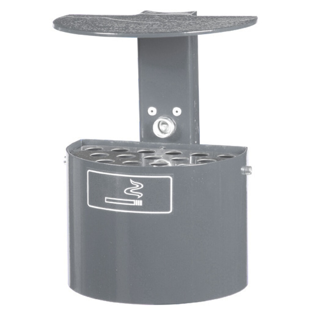 RENNER Ronde asbak voor wand- of paalbevestiging, met dak, zonder paaltje, 2 liter, DB 703 anthraciet-ijzerglimmer Product afbeelding: RENNER Ronde asbak voor wand- of paalbevestiging, met dak, zonder paaltje, 2 liter, DB 703 anthraciet-ijzerglimmer
