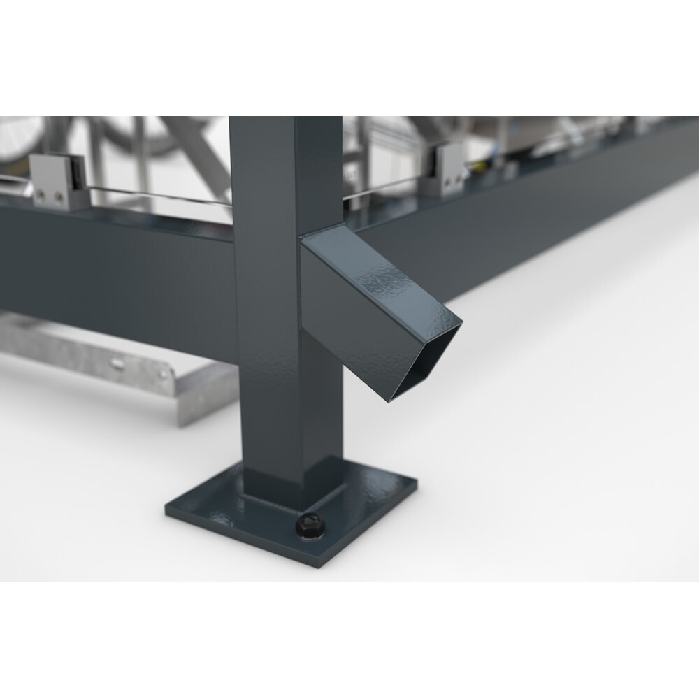 Productafbeelding nr. 6: Rookoverkapping wsm® KÖLN ALPINE, volledig gemonteerd, sneeuwlast max. 5,60 kg/m², 4 elementen, zonder bestrating, antracietgrijs