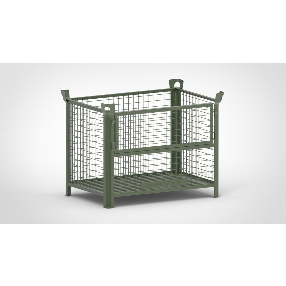 Productafbeelding nr. 1: Roosterbox HESON®, met ½ roosterklep, gelakt, hxbxd 900 x 1.200 x 800 mm, resedagroen