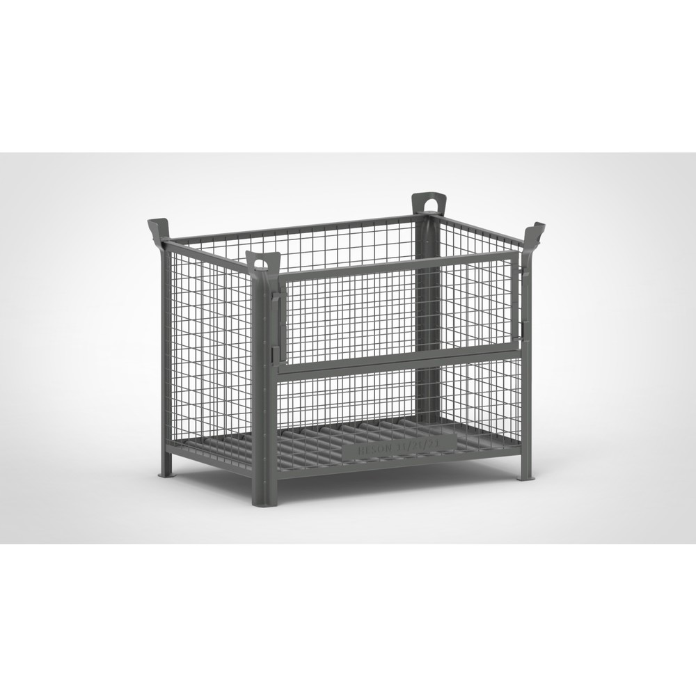 Productafbeelding nr. 1: Roosterbox HESON®, met ½ roosterklep, gelakt, hxbxd 900 x 1.200 x 800 mm, muisgrijs