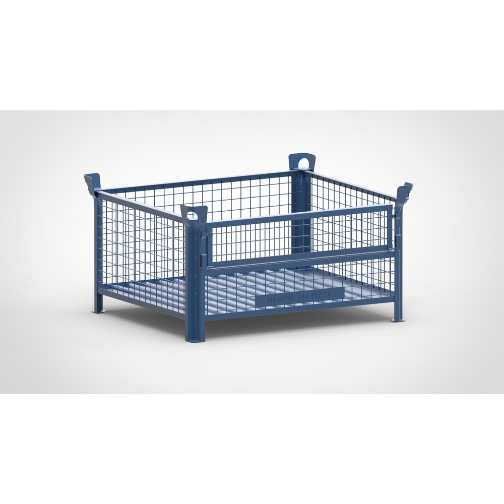 Product afbeelding: Roosterbox HESON®, met ½ roosterklep, gelakt, hxbxd 600 x 1.200 x 1.000 mm, gentiaanblauw
