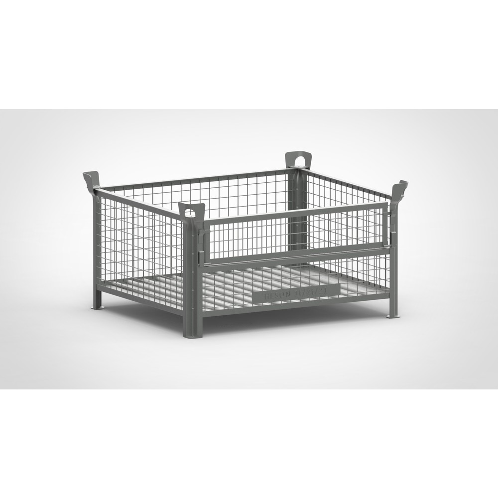 Product afbeelding: Roosterbox HESON®, met ½ roosterklep, gelakt, hxbxd 600 x 1.200 x 1.000 mm, muisgrijs
