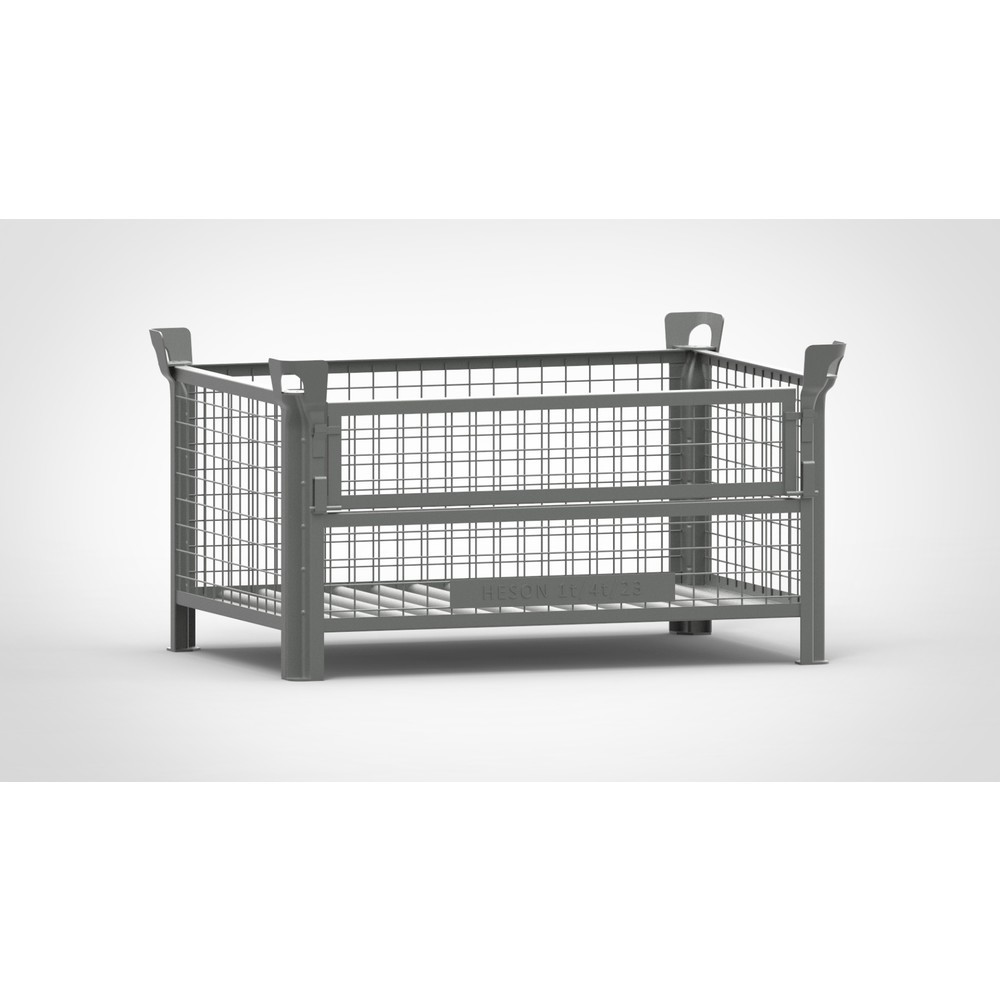 Productafbeelding nr. 1: Roosterbox HESON®, met ½ roosterklep, gelakt, hxbxd 600 x 1.200 x 800 mm, muisgrijs