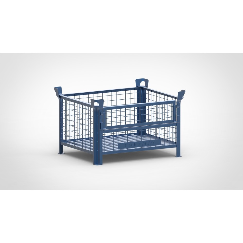 Product afbeelding: Roosterbox HESON®, met ½ roosterklep, gelakt, hxbxd 600 x 1.000 x 800 mm, gentiaanblauw
