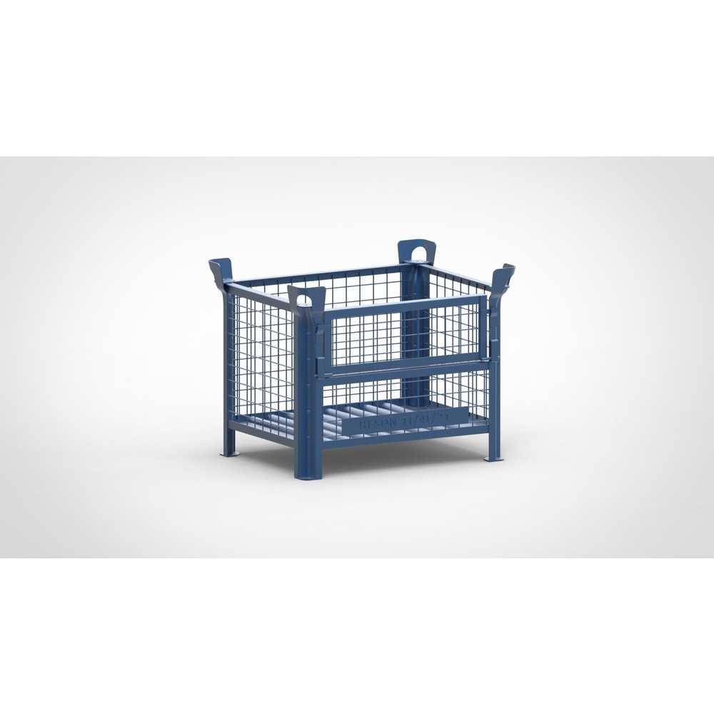 Product afbeelding: Roosterbox HESON®, met ½ roosterklep, gelakt, hxbxd 600 x 800 x 600 mm, gentiaanblauw