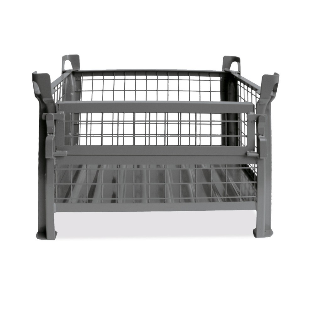 Product afbeelding: Gitterbox, ½ uitklapb. wand,cap.1000kg,1200x1000x600mm,zink