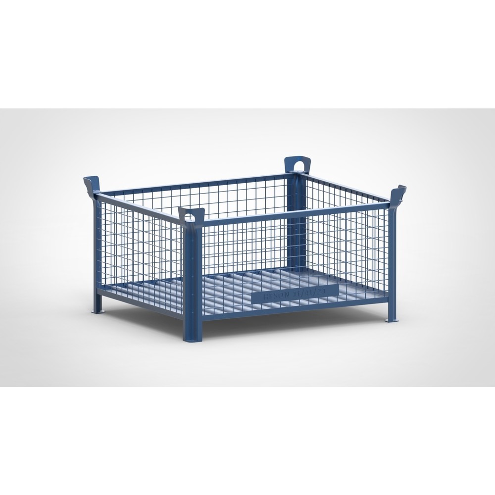 Product afbeelding: Roosterbox HESON®, vaste wanden, gelakt, hxbxd 600 x 1.200 x 1.000 mm, gentiaanblauw