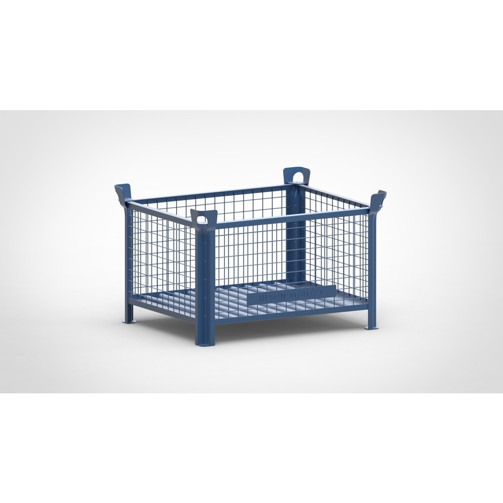 Product afbeelding: Roosterbox HESON®, vaste wanden, gelakt, hxbxd 600 x 1.000 x 800 mm, gentiaanblauw