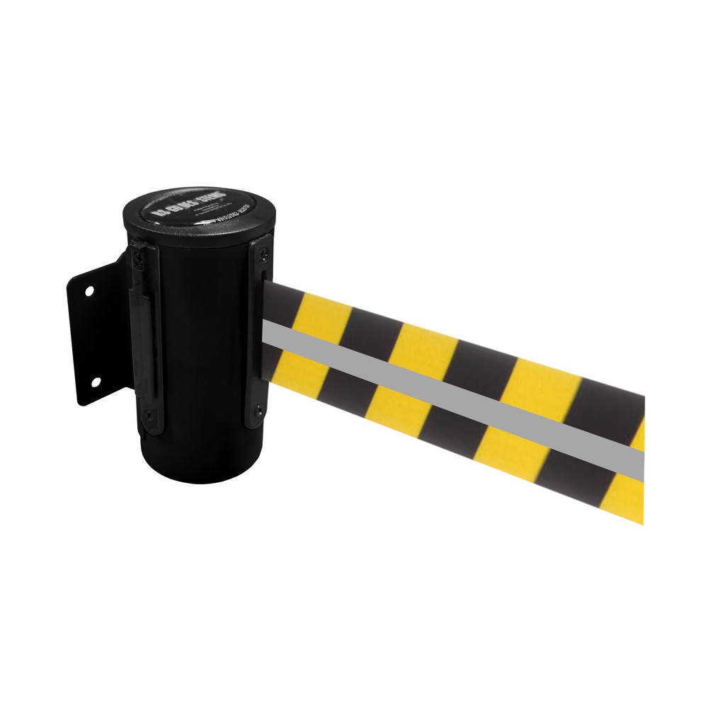 Productafbeelding nr. 1: RS-GUIDESYSTEMS® bandcassette GLW 45-J REFLECTO, wandmontage, lengte 2,3 m, breedte 50 mm, behuizing zwart, lint zwart/geel