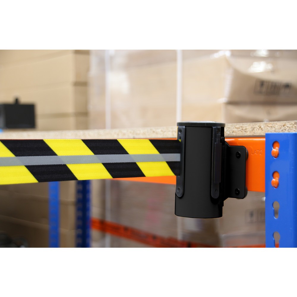 Productafbeelding nr. 3: RS-GUIDESYSTEMS® bandcassette GLW 45-J REFLECTO, wandmontage, lengte 2,3 m, breedte 50 mm, behuizing zwart, lint zwart/geel