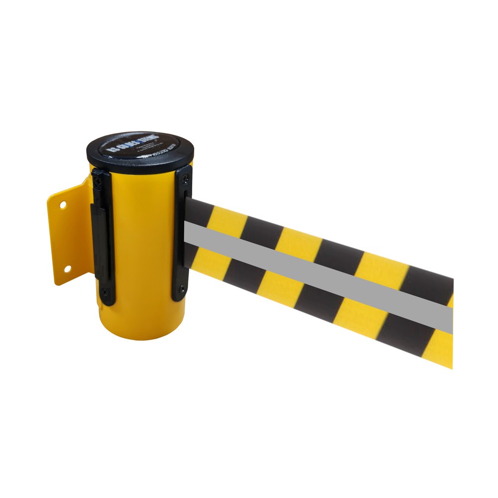 Productafbeelding nr. 1: RS-GUIDESYSTEMS® bandcassette GLW 45-E REFLECTO, wandmontage, lengte 2,3 m, breedte 50 mm, behuizing geel, lint zwart/geel