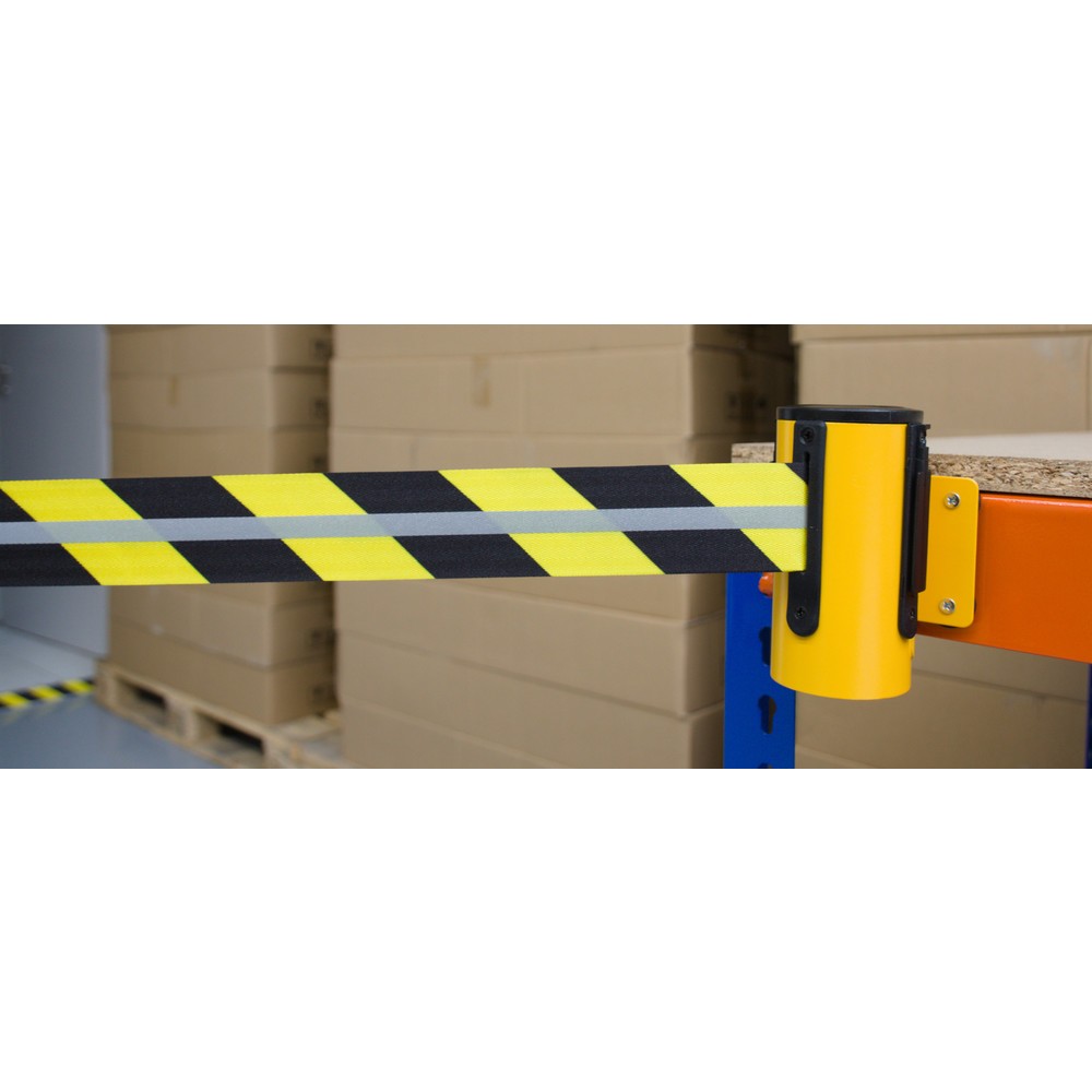 Productafbeelding nr. 4: RS-GUIDESYSTEMS® bandcassette GLW 45-E REFLECTO, wandmontage, lengte 2,3 m, breedte 50 mm, behuizing geel, lint zwart/geel