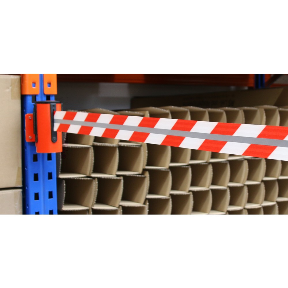 Productafbeelding nr. 4: RS-GUIDESYSTEMS® bandcassette GLW 45-D REFLECTO, wandmontage, lengte 2,3 m, breedte 50 mm, behuizing rood, lint rood/wit
