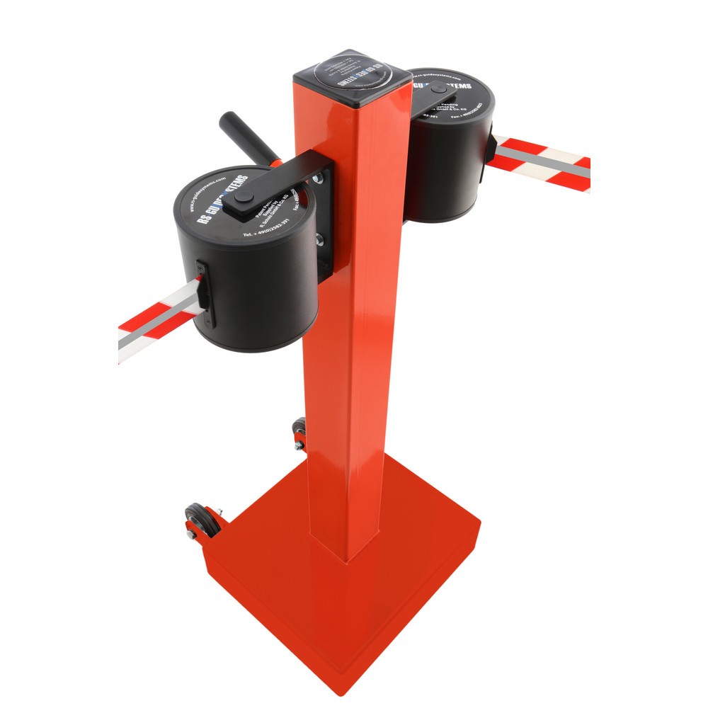 Productafbeelding nr. 3: RS-GUIDESYSTEMS® afzetpaal met lint GLA 2000-D REFLECTO, lengte 2x 18 m, breedte 50 mm, paal rood, lint zwart/geel