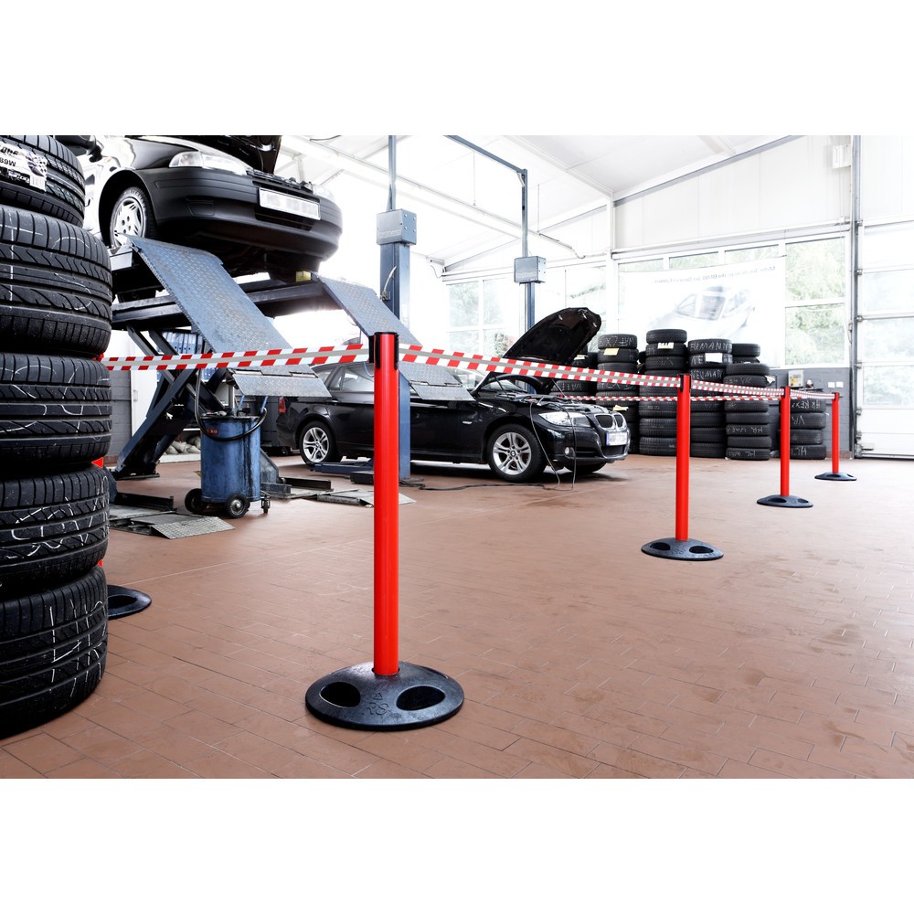 Productafbeelding nr. 2: RS-GUIDESYSTEMS® afzetpaal met lint GLA 25-D REFLECTO, lengte 3,5 m, breedte 50 mm, paal rood, lint rood/wit