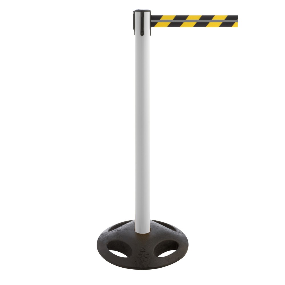Productafbeelding nr. 1: RS-GUIDESYSTEMS® afzetpaal met lint GLA 25-M REFLECTO, lengte 3,5 m, breedte 50 mm, paal wit, lint zwart/geel