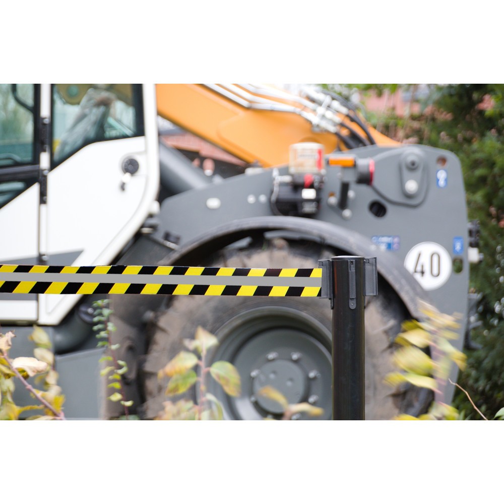 Productafbeelding nr. 3: RS-GUIDESYSTEMS® afzetpaal met lint GLA 25-J REFLECTO, lengte 3,5 m, breedte 50 mm, paal zwart, lint zwart/geel