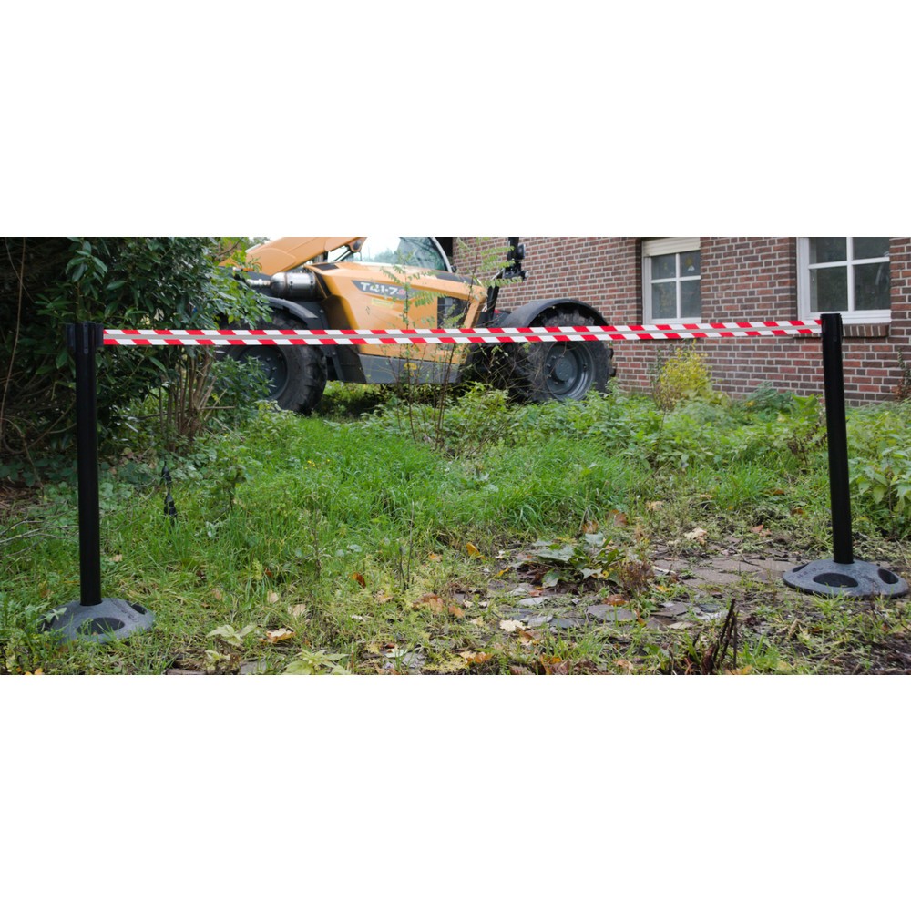 Productafbeelding nr. 1: RS-GUIDESYSTEMS® afzetpaal met lint GLA 25-J REFLECTO, lengte 3,5 m, breedte 50 mm, paal zwart, lint rood/wit