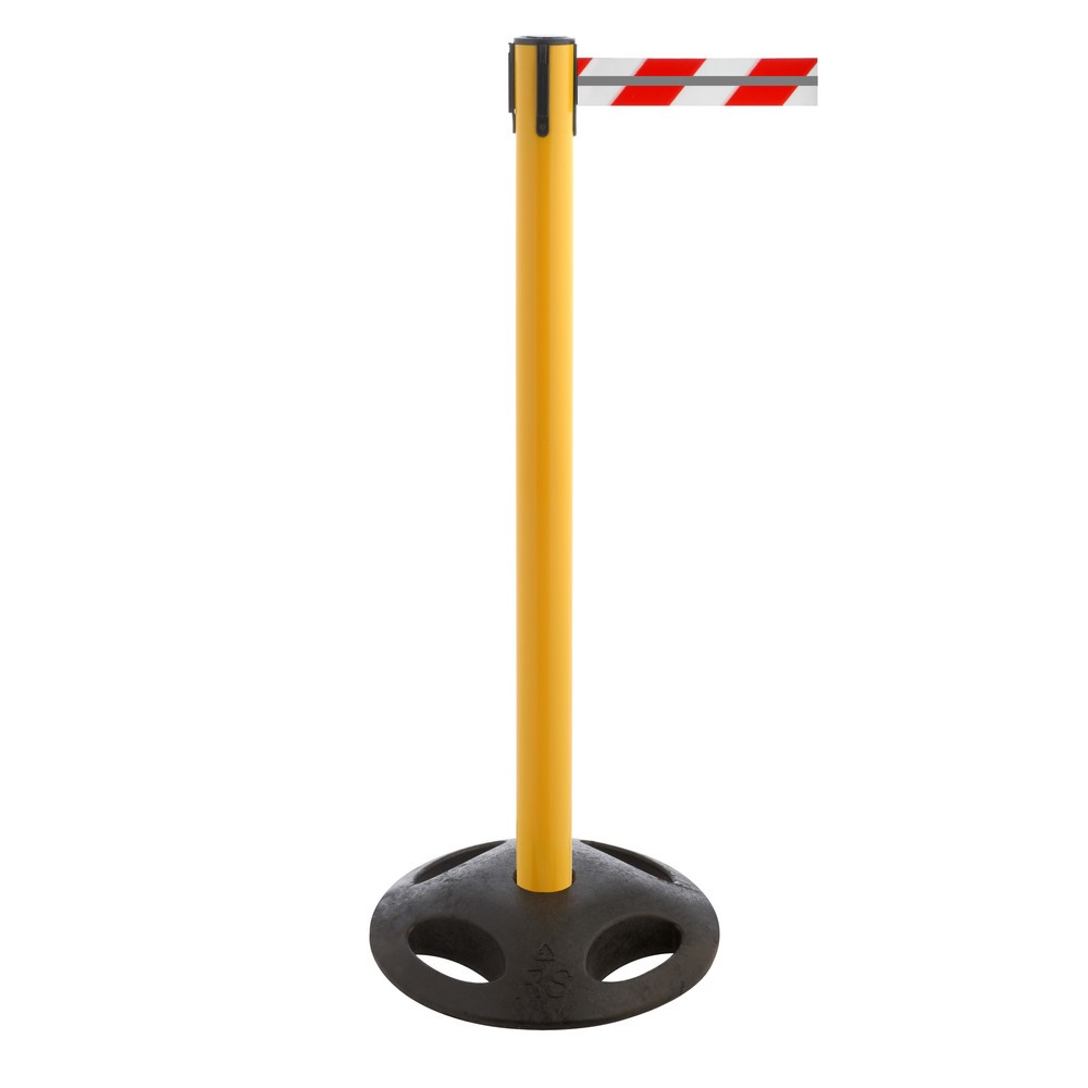 Productafbeelding nr. 1: RS-GUIDESYSTEMS® afzetpaal met lint GLA 25-E REFLECTO, lengte 3,5 m, breedte 50 mm, paal geel, lint rood/wit