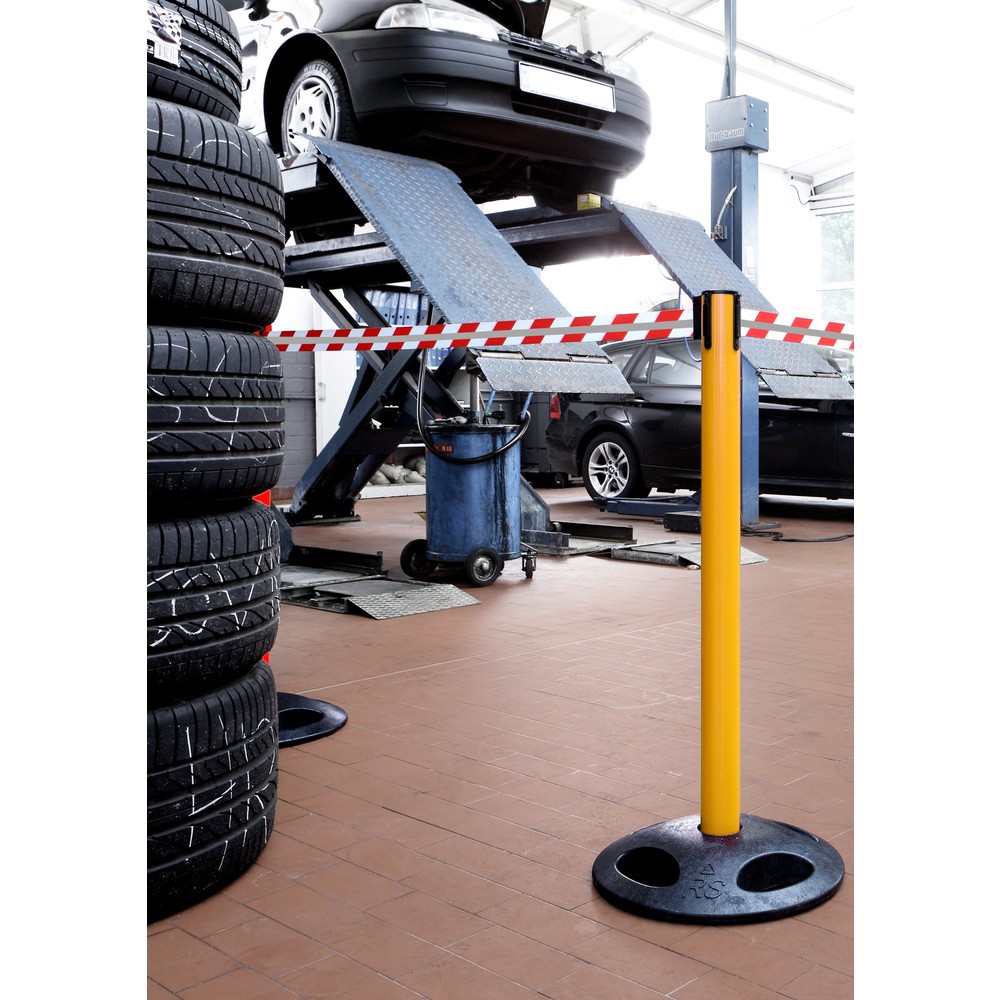 Productafbeelding nr. 3: RS-GUIDESYSTEMS® afzetpaal met lint GLA 25-E REFLECTO, lengte 3,5 m, breedte 50 mm, paal geel, lint rood/wit