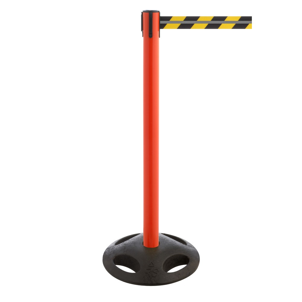Productafbeelding nr. 1: RS-GUIDESYSTEMS® afzetpaal met lint GLA 25-D REFLECTO, lengte 3,5 m, breedte 50 mm, paal rood, lint zwart/geel
