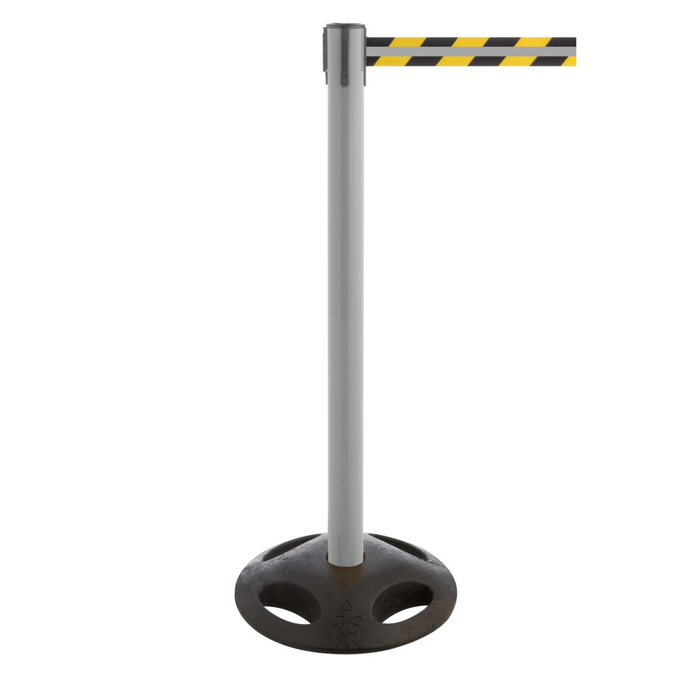 Productafbeelding nr. 1: RS-GUIDESYSTEMS® afzetpaal met lint GLA 25-A REFLECTO, lengte 3,5 m, breedte 50 mm, paal antraciet, lint zwart/geel