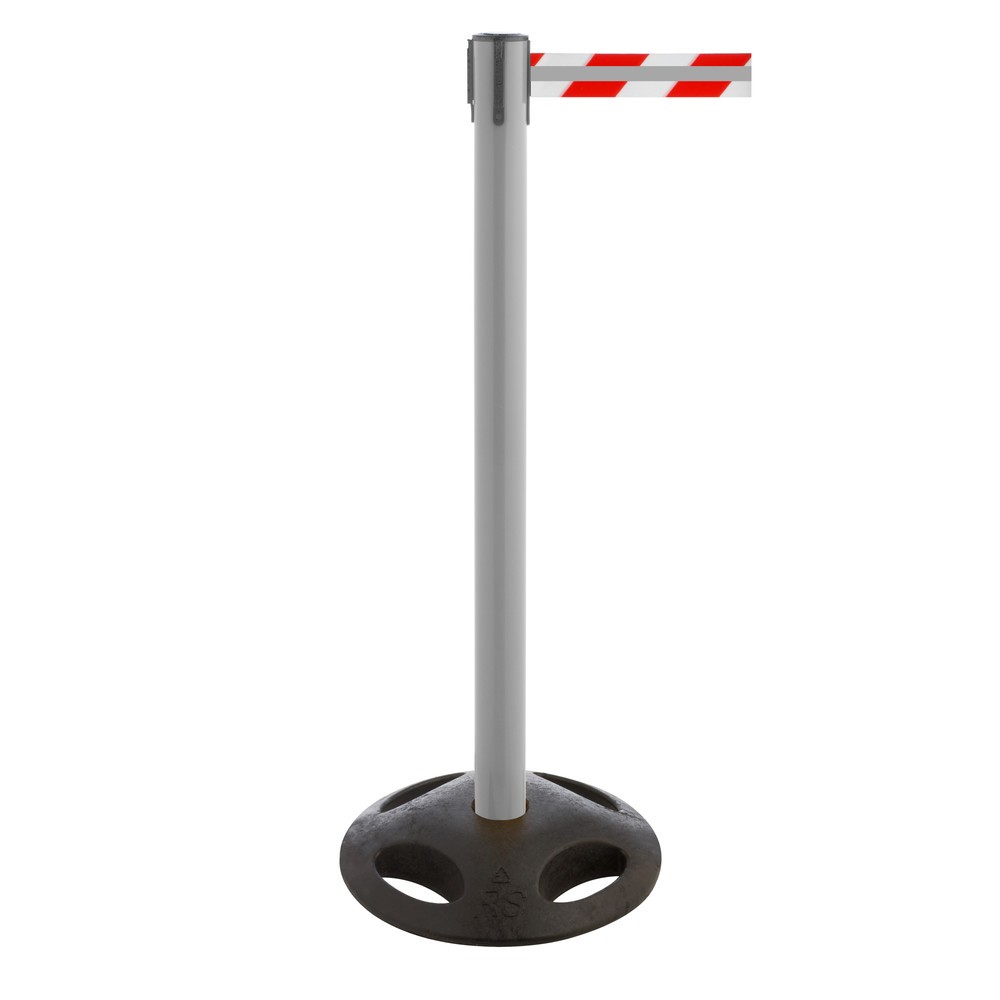 Productafbeelding nr. 1: RS-GUIDESYSTEMS® afzetpaal met lint GLA 25-A REFLECTO, lengte 3,5 m, breedte 50 mm, paal antraciet, lint rood/wit