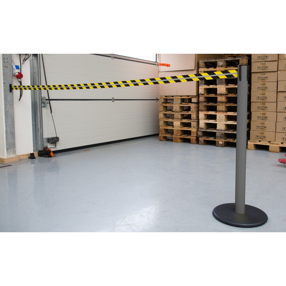 Productafbeelding nr. 3: RS-GUIDESYSTEMS® afzetpaal met lint GLA 28-A REFLECTO, lengte 2,3 m, breedte 50 mm, paal antraciet, lint zwart/geel