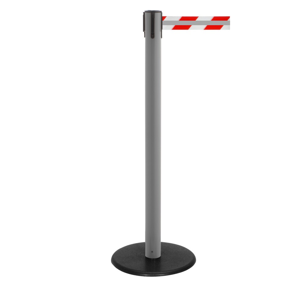 Productafbeelding nr. 1: RS-GUIDESYSTEMS® afzetpaal met lint GLA 28-A REFLECTO, lengte 2,3 m, breedte 50 mm, paal antraciet, lint rood/wit