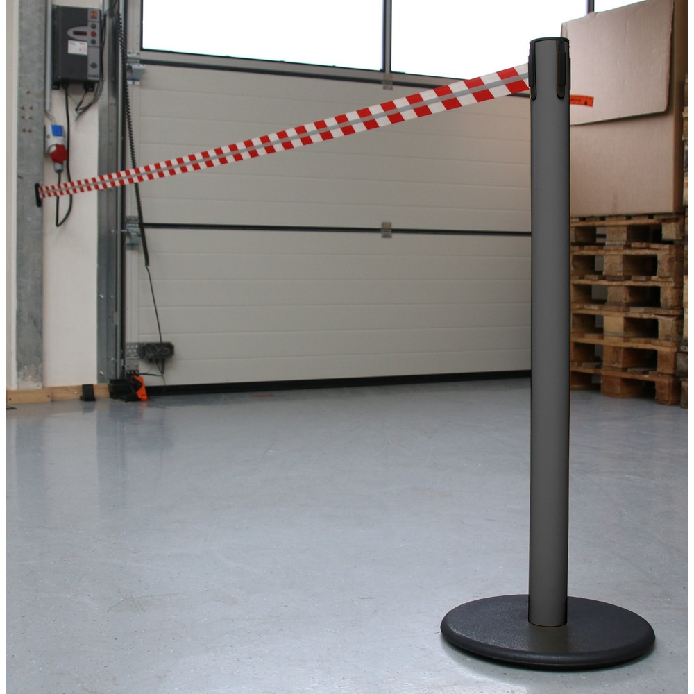 Productafbeelding nr. 3: RS-GUIDESYSTEMS® afzetpaal met lint GLA 28-A REFLECTO, lengte 2,3 m, breedte 50 mm, paal antraciet, lint rood/wit