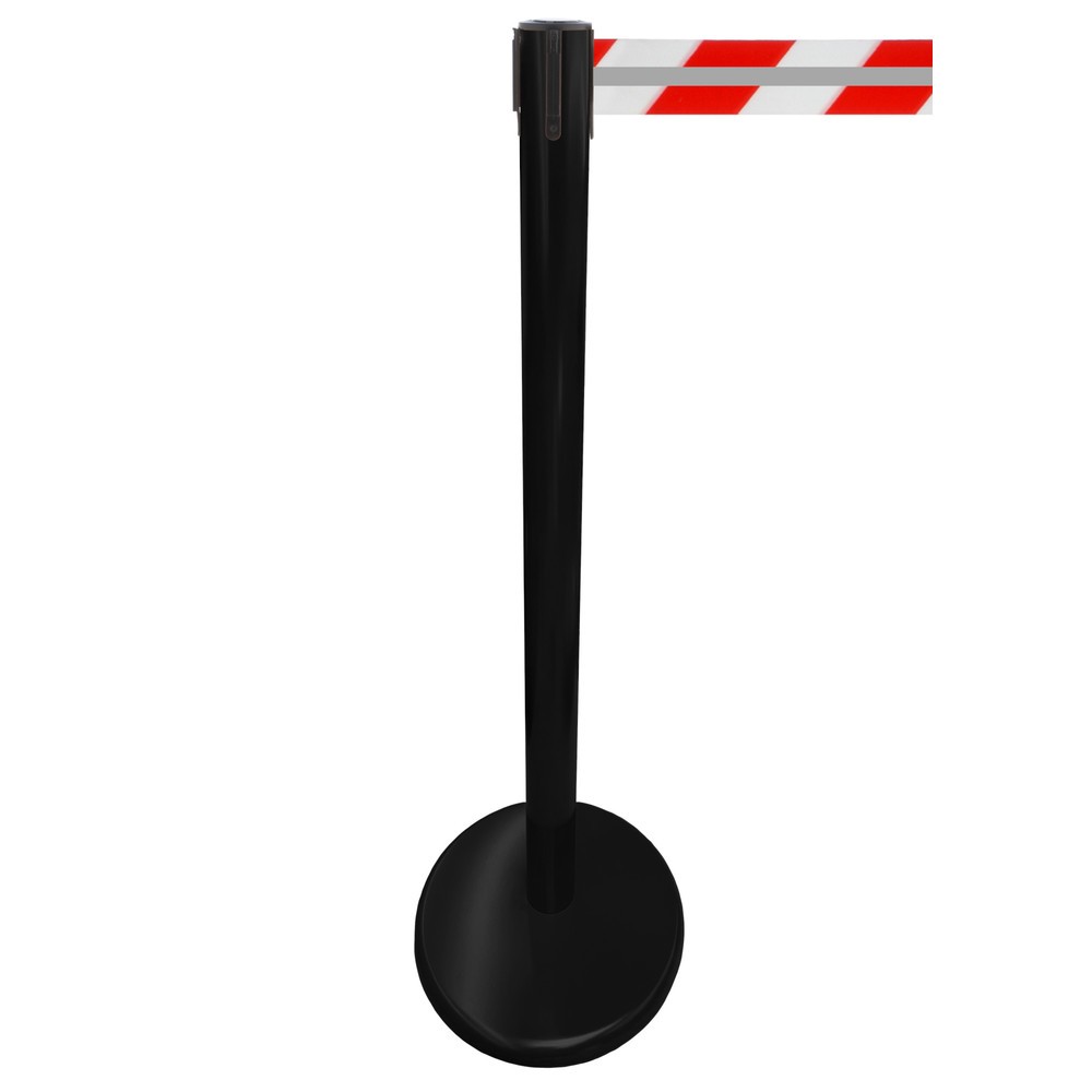 Productafbeelding nr. 1: RS-GUIDESYSTEMS® afzetpaal met lint GLA 45-J REFLECTO, lengte 2,3 m, breedte 50 mm, paal zwart, lint rood/wit