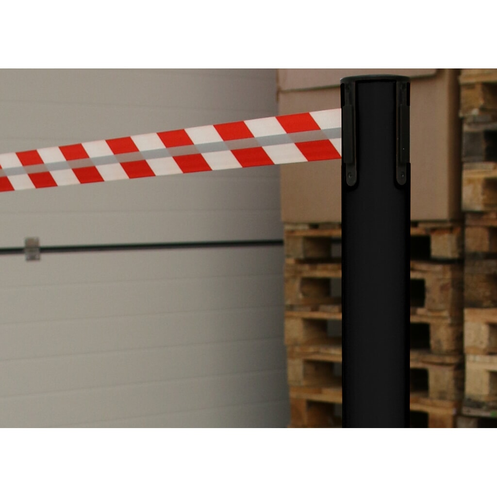 RS-GUIDESYSTEMS® afzetpaal met lint GLA 45-J REFLECTO, lengte 3,5 m, breedte 50 mm, paal zwart, lint rood/wit Productafbeelding nr. 3: RS-GUIDESYSTEMS® afzetpaal met lint GLA 45-J REFLECTO, lengte 3,5 m, breedte 50 mm, paal zwart, lint rood/wit