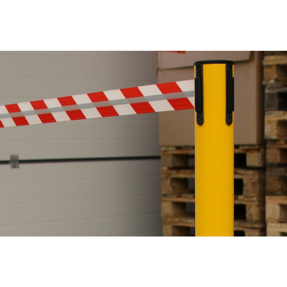 Productafbeelding nr. 4: RS-GUIDESYSTEMS® afzetpaal met lint GLA 45-E REFLECTO, lengte 2,3 m, breedte 50 mm, paal geel, lint rood/wit