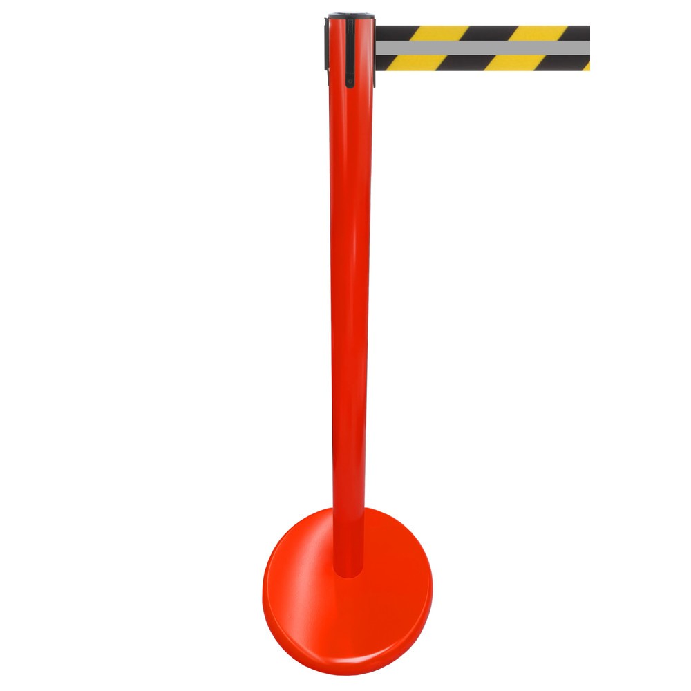 Productafbeelding nr. 1: RS-GUIDESYSTEMS® afzetpaal met lint GLA 45-D REFLECTO, lengte 3,5 m, breedte 50 mm, paal rood, lint zwart/geel