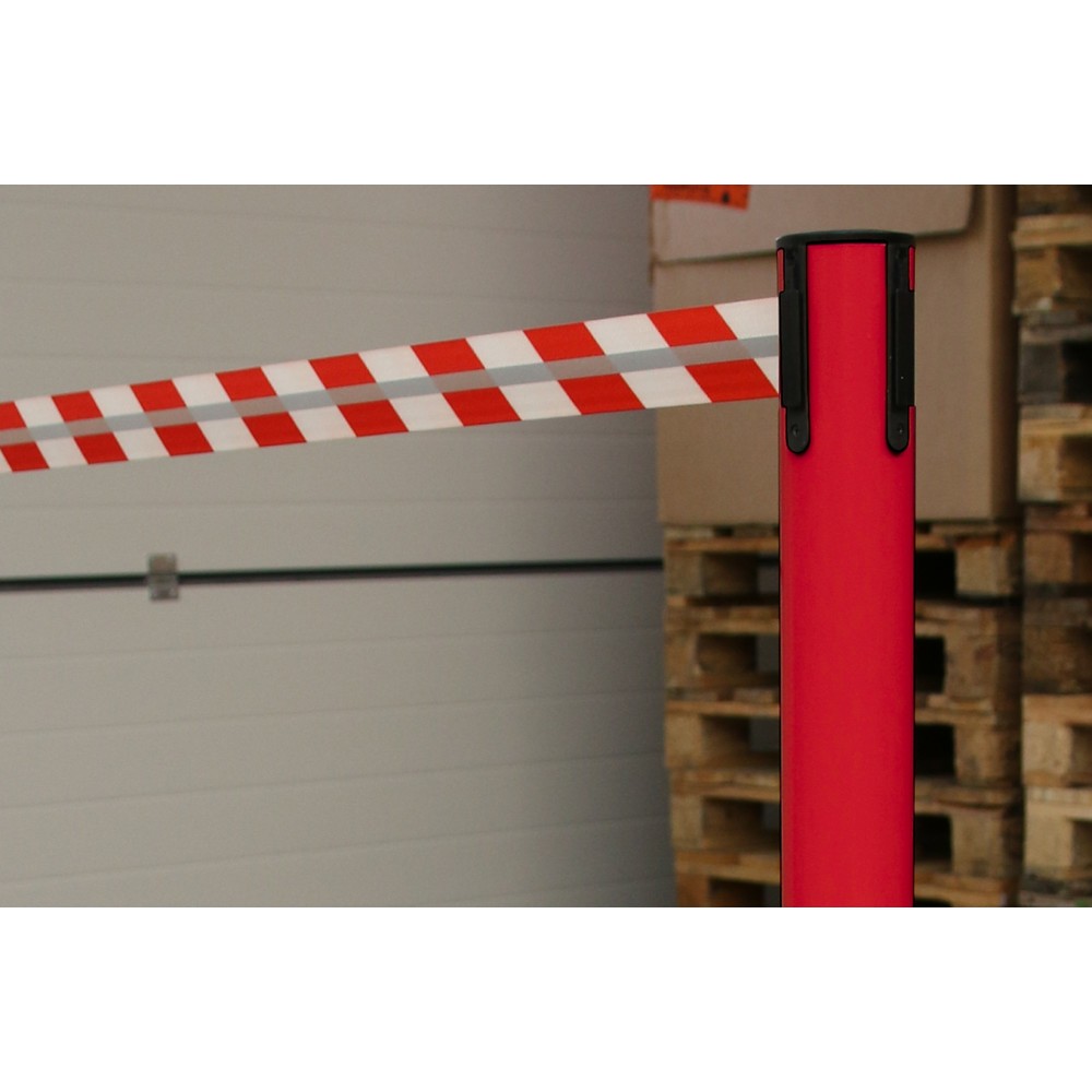 Productafbeelding nr. 3: RS-GUIDESYSTEMS® afzetpaal met lint GLA 45-D REFLECTO, lengte 2,3 m, breedte 50 mm, paal rood, lint rood/wit