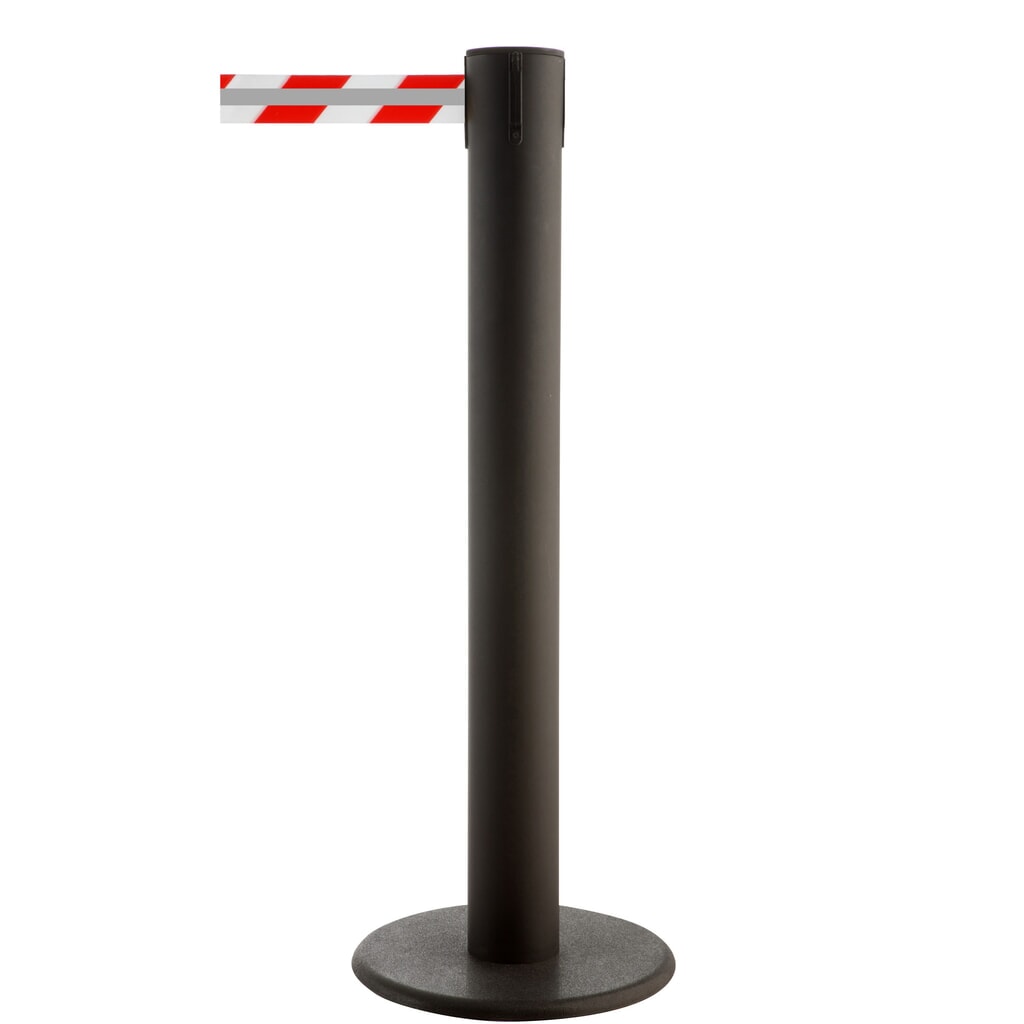 RS-GUIDESYSTEMS® afzetpaal met lint GLA 85-J REFLECTO, lengte 7 m, breedte 50 mm, paal zwart, lint rood/wit Productafbeelding nr. 1: RS-GUIDESYSTEMS® afzetpaal met lint GLA 85-J REFLECTO, lengte 7 m, breedte 50 mm, paal zwart, lint rood/wit