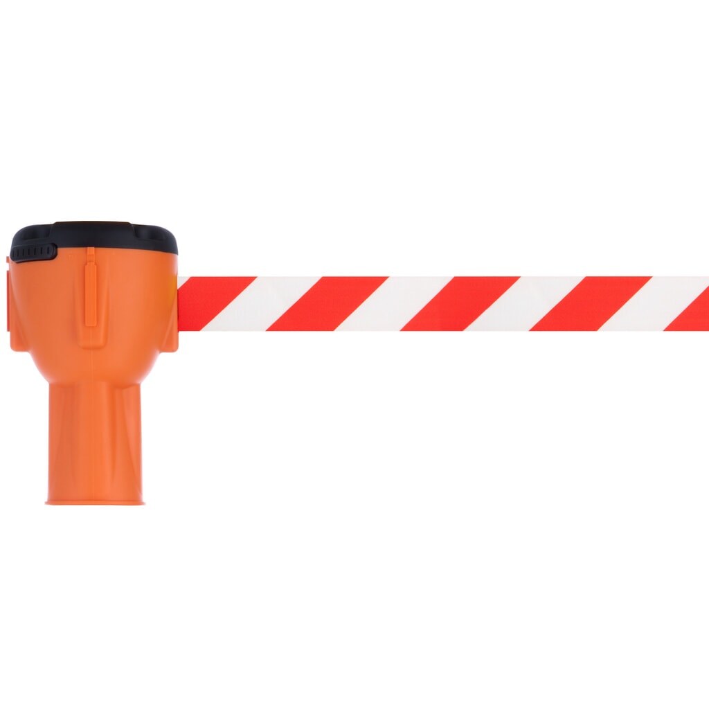 RS-GUIDESYSTEMS® verkeerskegelopzetstuk SK 900, lengte 9 m, behuizing oranje, lint rood/wit Product afbeelding: RS-GUIDESYSTEMS® verkeerskegelopzetstuk SK 900, lengte 9 m, behuizing oranje, lint rood/wit