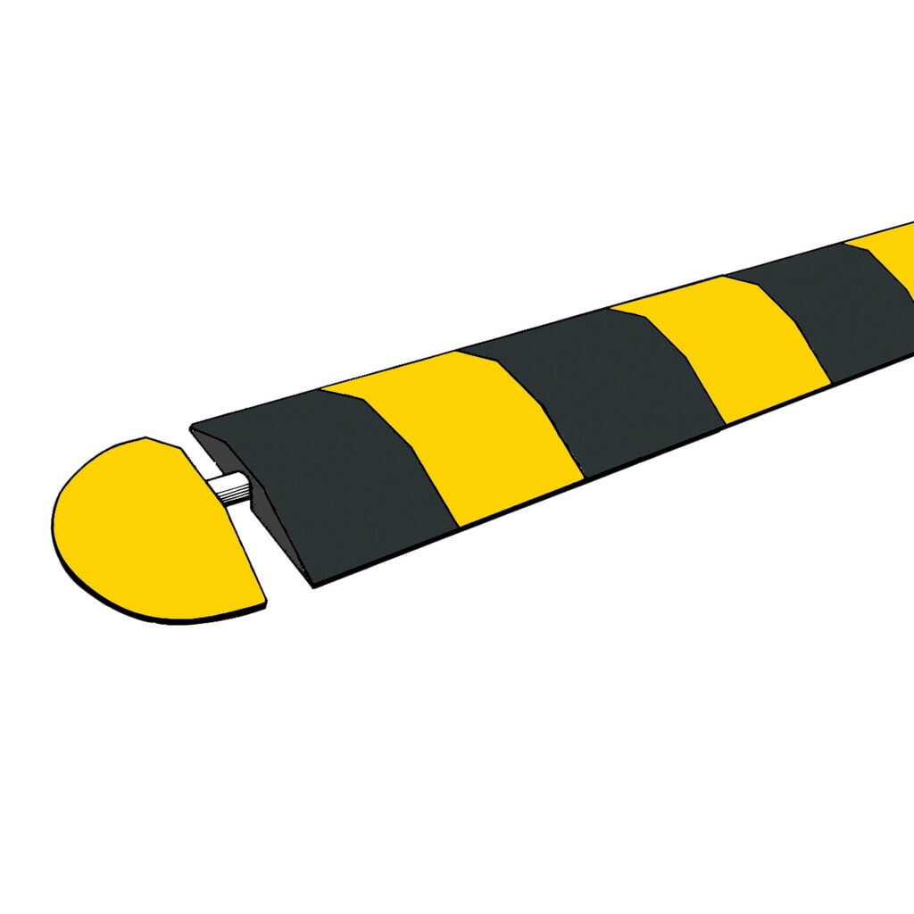 Verkeersdrempel van rubber, < 10 km/u, afsluitelement, geel Productafbeelding nr. 2: Verkeersdrempel van rubber, < 10 km/u, afsluitelement, geel