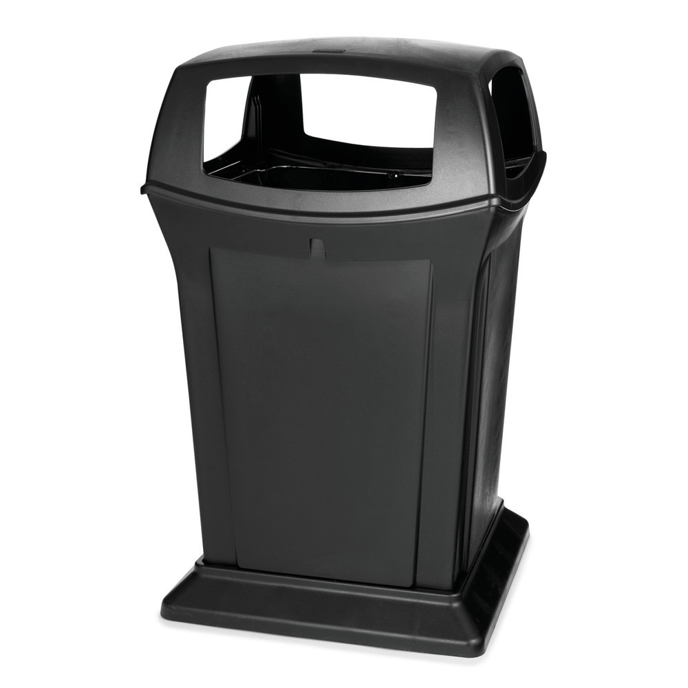 Productafbeelding nr. 1: Rubbermaid Ranger® afvalcontainer, 4 openingen, 170,3 liter, zwart