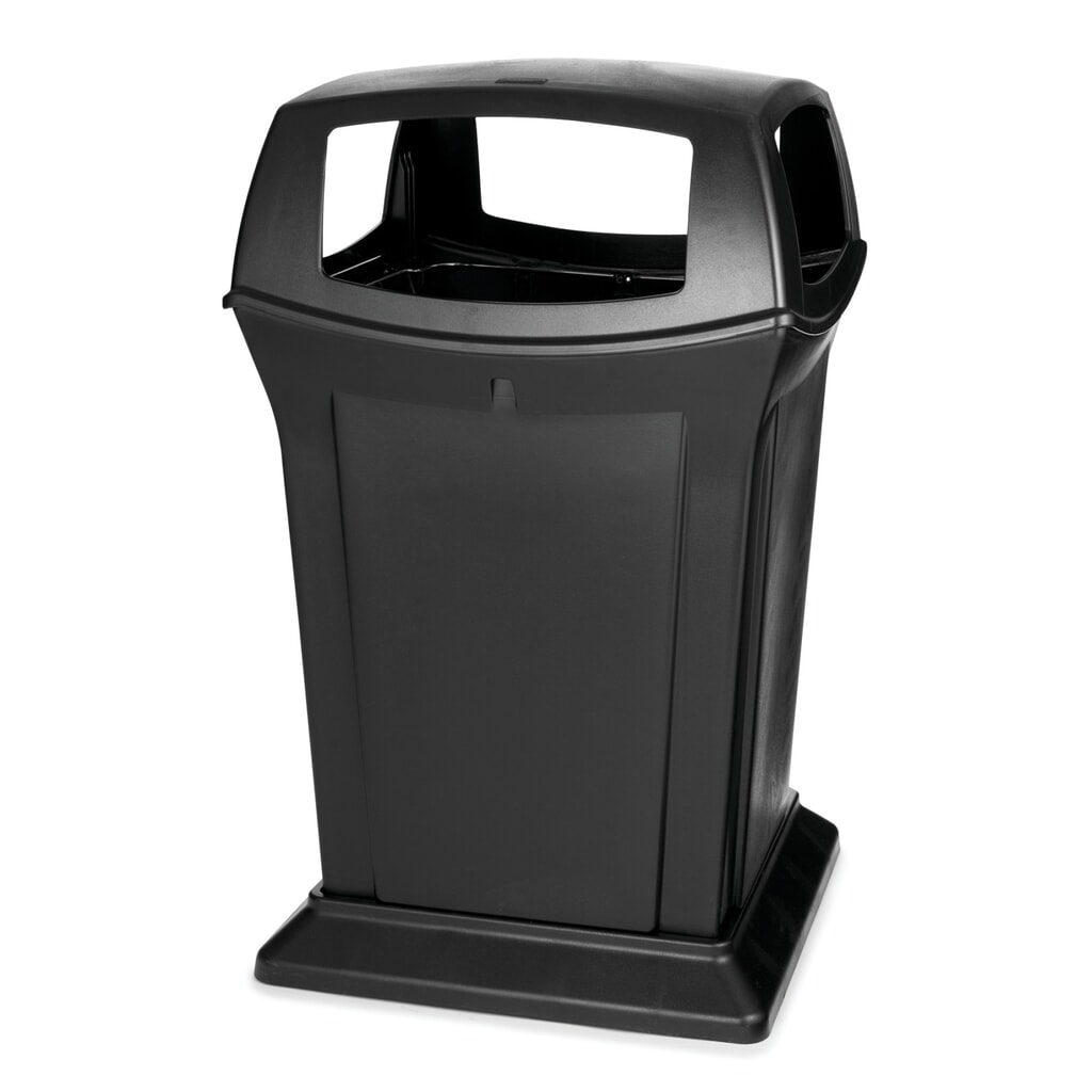 Productafbeelding nr. 1: Rubbermaid Ranger® afvalcontainer, 4 openingen, 170,3 liter, zwart